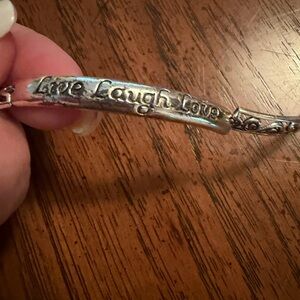 Silver 'Live Laugh Love' Inspiring Bar Bracelet